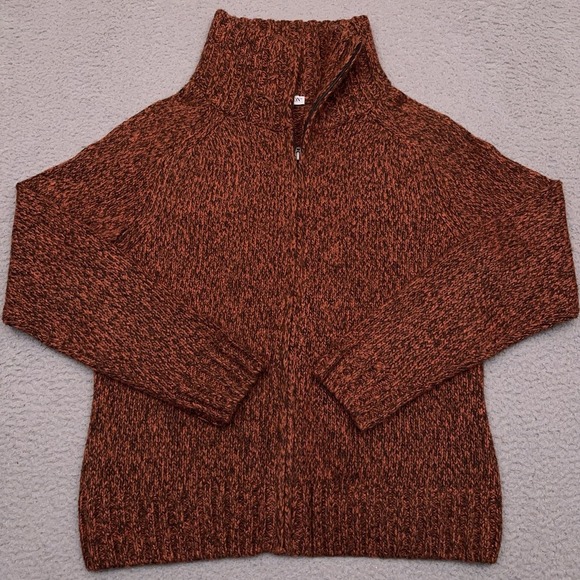 Vintage Pendleton Full Zip Sweater Women's Large Burnt Orange‎ Wool Blend Preppy - Picture 1 of 7